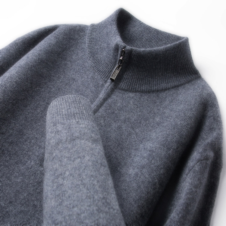 鄂尔多斯市男士山羊绒衫半拉链针织衫中年毛衣加厚保暖高端羊毛衫,淘宝优惠券,粉丝福利购,淘宝优惠卷