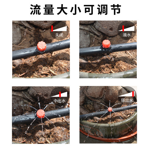 果树果园可调流量自动浇花器微灌溉喷头pe滴灌水管带设备小滴头 - 图0