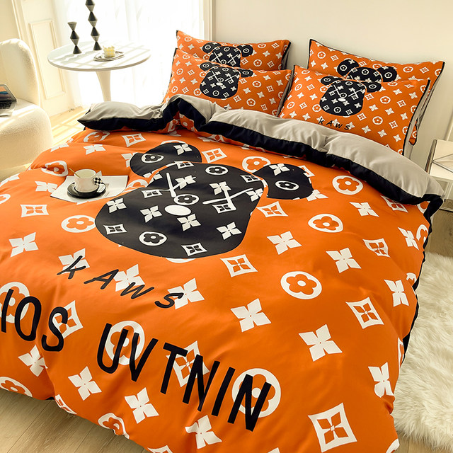 Light luxury high-end four-piece set of cotton-padded