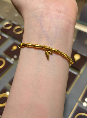 金包银竹节手链女款节节高升手串纯银竹节手链送礼结婚礼物