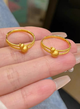 金包银葫芦戒指女轻奢小众古风设计感精致双层食指环戒