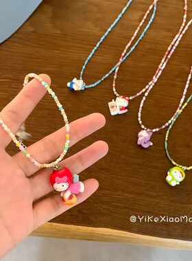 彩色串珠宝宝可爱颈链