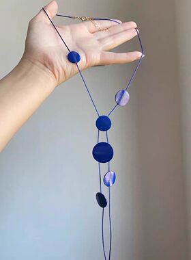 冷淡风金属圆片几何长款项链高级感轻奢小众个性ins辣妹锁骨链女