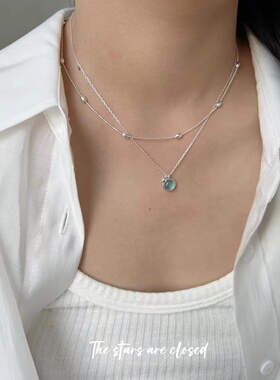 清透海水蓝精致锁骨链
