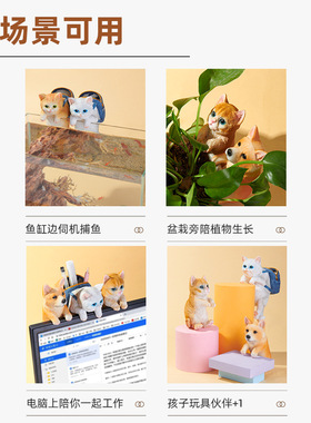 yee鱼缸造景摆件装饰可爱仿真猫