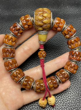 藏式牦牛骨吞金兽手串吞金兽三通手串男女同款文玩手串