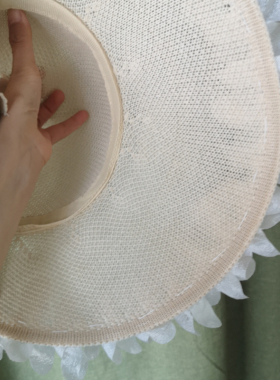 女夏天网眼立体花边大檐帽凉帽