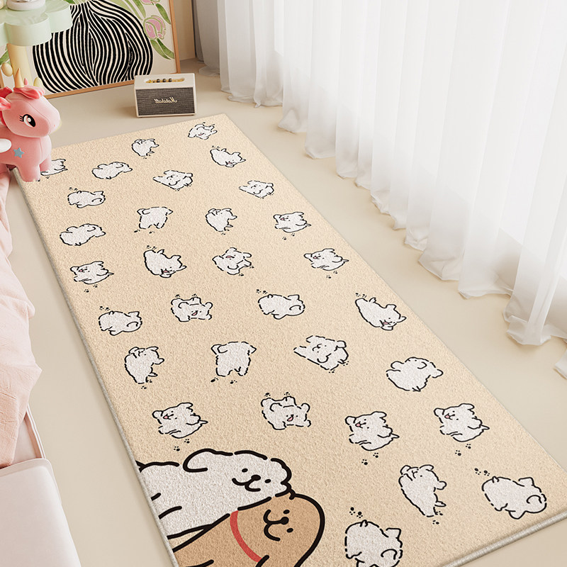 线条小狗卧室床边毯地毯房间地垫主卧床前毛绒耐脏防滑家用脚垫子,淘宝优惠券,粉丝福利购,淘宝优惠卷