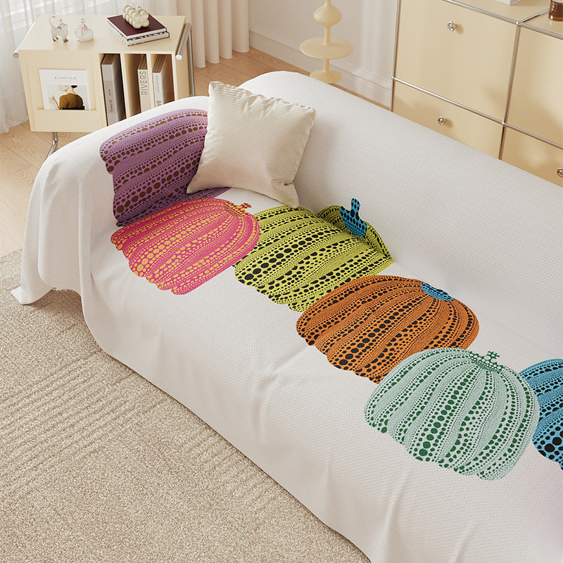 小清新南瓜沙发盖布巾一整张全盖毯四季通用垫子防滑直排沙发套罩,淘宝优惠券,粉丝福利购,淘宝优惠卷