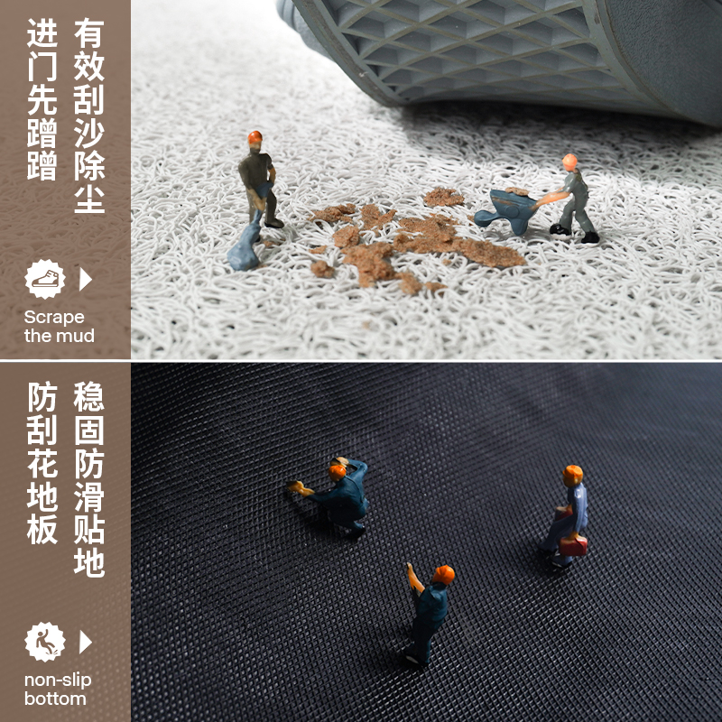 卡通小熊入户门地垫防滑进门垫家用踏脚垫子丝圈可裁剪门口地毯垫 - 图3