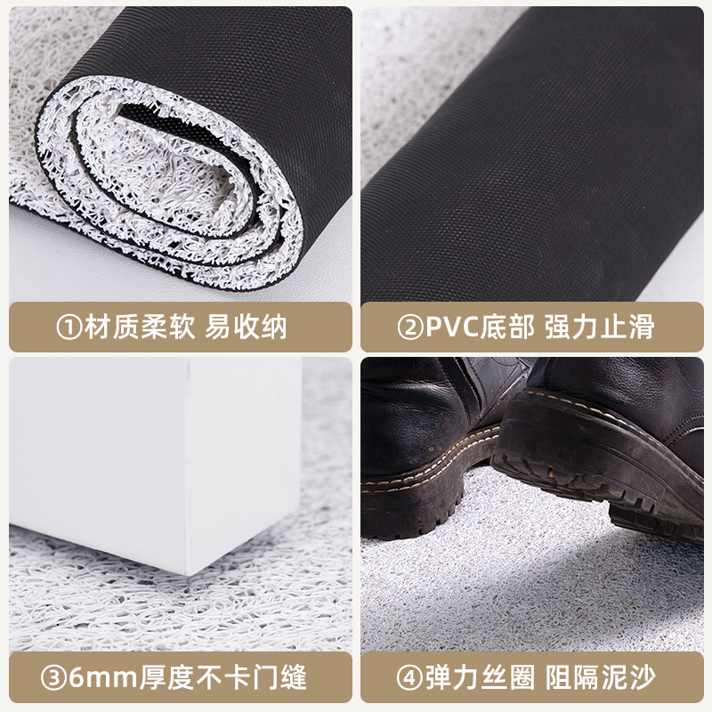 入户门地垫丝圈门垫进门脚垫玄关家用垫子门内门外防滑垫卡通简约 - 图2