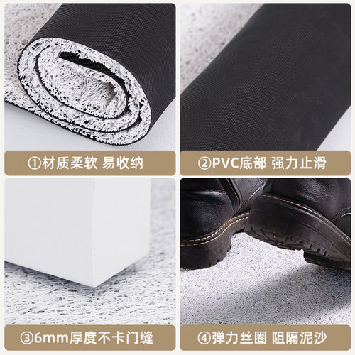 入户门地垫丝圈门垫进门脚垫玄关家用垫子门内门外防滑垫卡通简约 - 图2