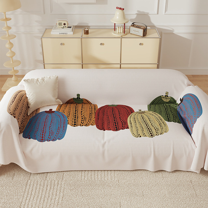 小清新南瓜沙发盖布巾一整张全盖毯四季通用垫子防滑直排沙发套罩,淘宝优惠券,粉丝福利购,淘宝优惠卷