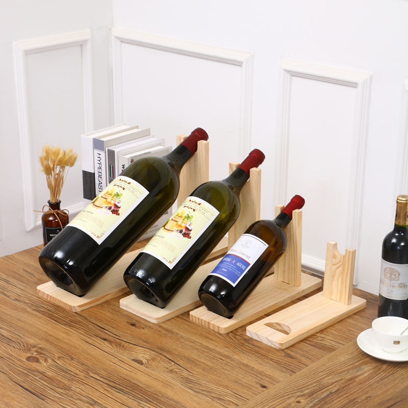 创意单支红酒架摆件实木装斜放葡萄酒架客厅家用松木红酒展示架子