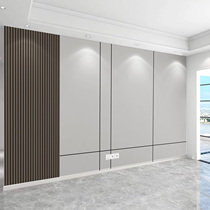 Bamboo Wood Fiber Integrated Wall Panel TV Background Wall Living-room Sofa Bedroom Grille Background Wall Wood Finishes Wall wall