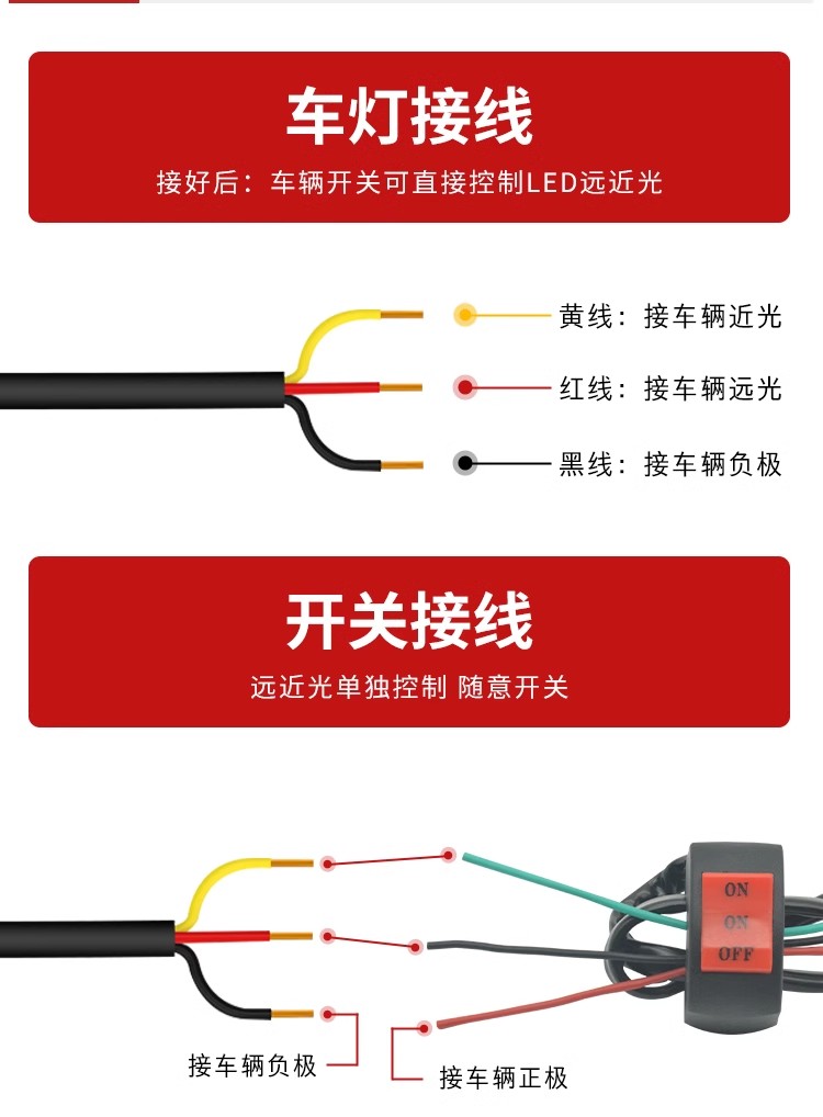 电动车灯摩托车超亮led大灯泡改装12v 24v48v60v强光透镜射铺路灯 - 图1