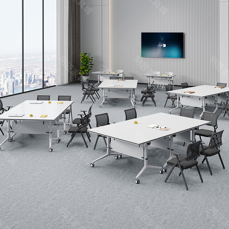 拼接会议桌培训桌椅组合移动办公桌长条桌教育机构折叠培训桌课桌 - 图1