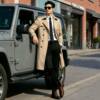 Mid-length British business slim spring and autumn men's windbreaker