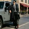 Mid-length British business slim spring and autumn men's windbreaker