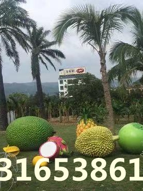 玻璃钢仿真菠萝蜜榴莲雕塑田园建筑水果小镇丰收节标识火龙果卡通