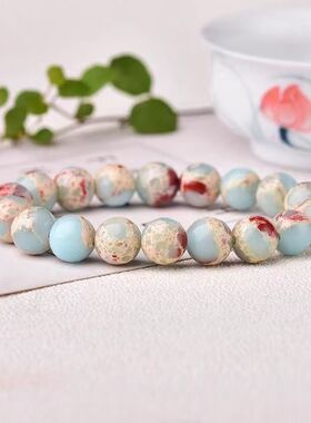 寿山石手串新中式古风diy文玩佛珠手串简约民族风精致手链小清新