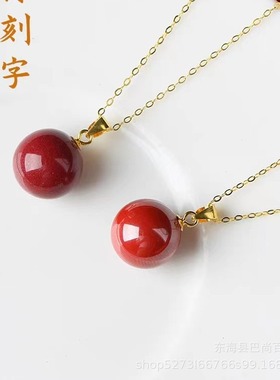 高含量朱砂转运珠锁骨链紫金砂帝王砂925银项链轻奢款礼物