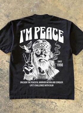 海外订单尾货~专柜撤回外贸美式潮流纯棉正肩短袖T恤宽松上衣ins