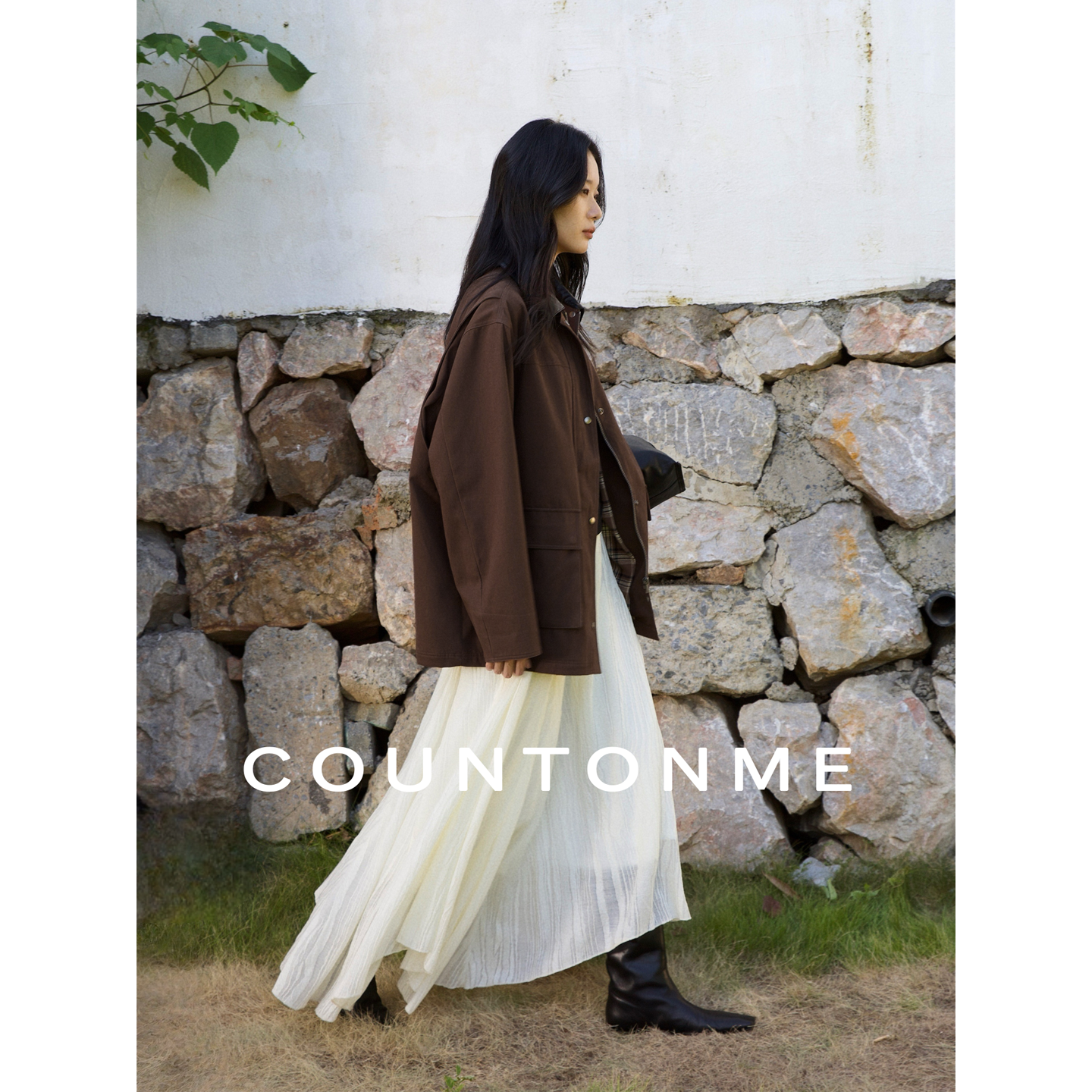 COUNTONME 重工质感/复古廓形工装外套 25巴恩风拼皮翻领夹克,淘宝优惠券,粉丝福利购,淘宝优惠卷