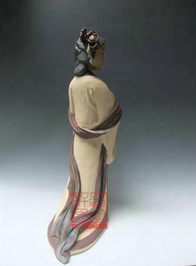 陶瓷石湾公仔工艺品仕女秋水依