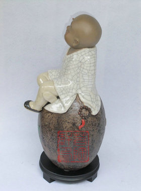 陶瓷石湾公仔小和尚工艺品