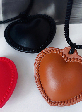 RTZHANG皮质爱心项链百搭可调节