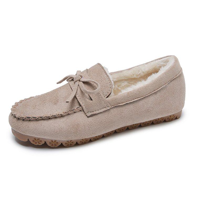 平底豆豆鞋女软底秋冬季新款休闲百搭外穿大码蝴蝶结加绒加厚棉鞋,淘宝优惠券,粉丝福利购,淘宝优惠卷