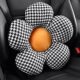 Car Lumbar Seat Back Cushion Houndstooth Flowers