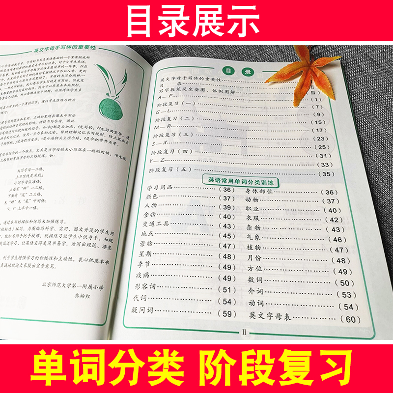 手写英文字母规范练练字帖描红本零基础小学生英语26个字母单词字帖北京联合出版社绿色环保不渗透规范书写优优虎小学英语