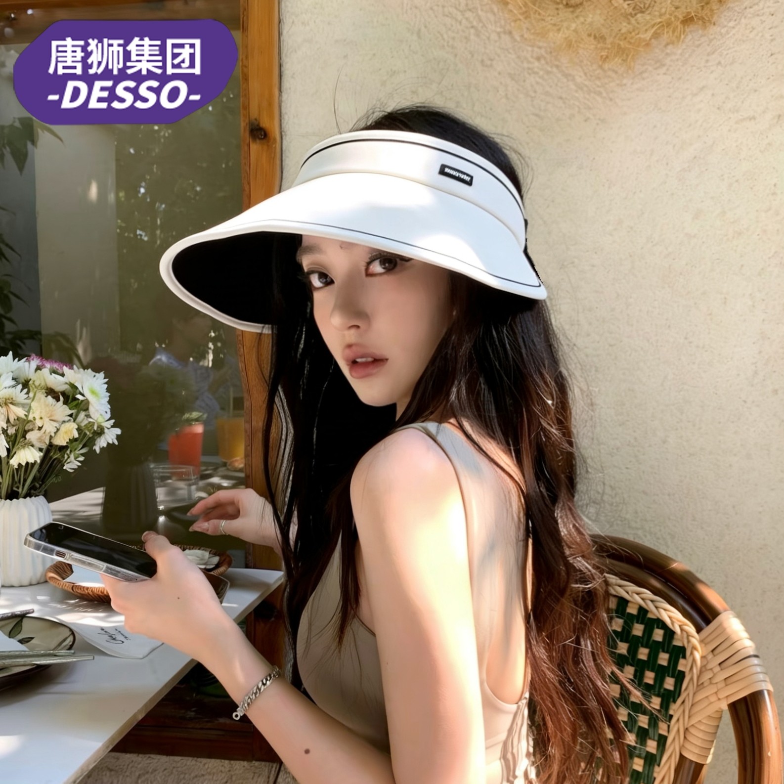 唐狮女夏季空顶遮阳帽UPF50+