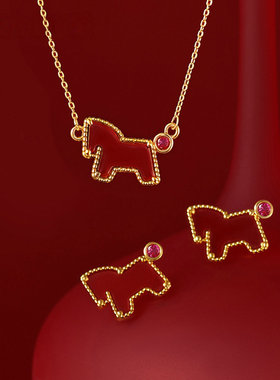 菲菲珠宝新款红色小马项链轻奢小众高级感本命年马年礼物女锁骨链