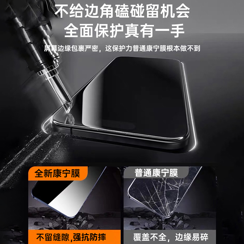 适用苹果16promax钢化膜iPhone17/13手机膜15新款14贴膜11全屏覆盖x/xr防指纹pm高清12防摔Plus防指纹por保护 - 图2