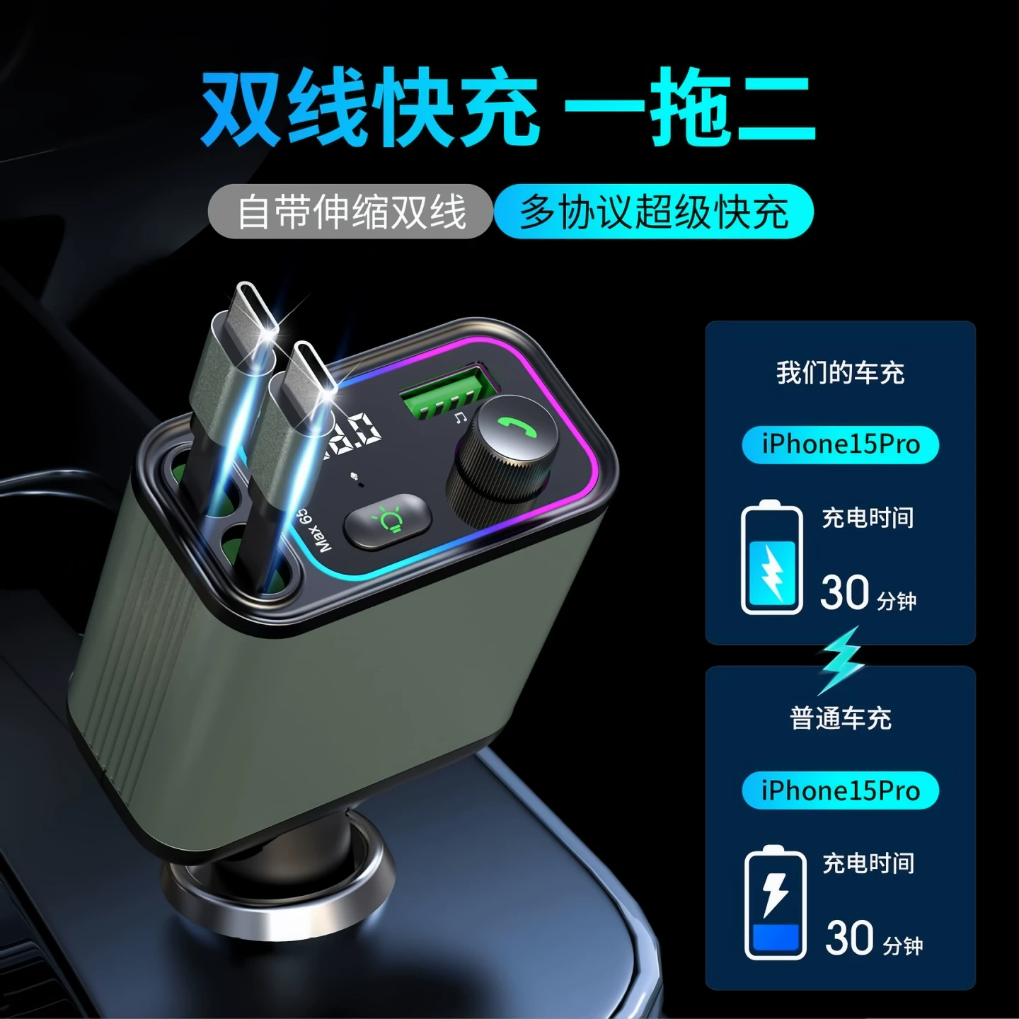 Автомобильный Bluetooth-приемник с быстрой зарядкой высокого качества MP3, USB-диск для автомобиля, воспроизведение через прикуриватель, без потерь музыки