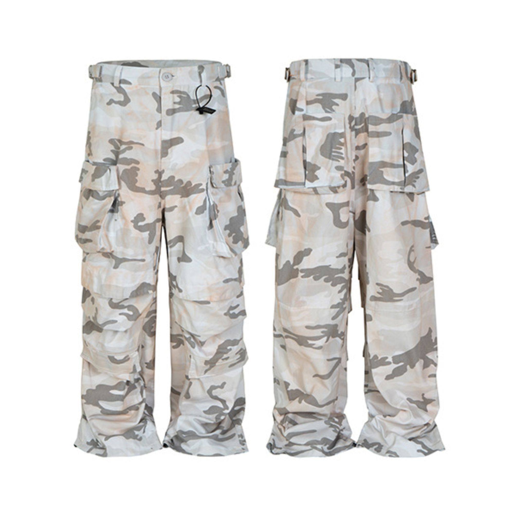 浅色水洗做旧折痕口袋工装裤男女宽松廓形迷彩美式嘻哈BAGGY长裤,淘宝优惠券,粉丝福利购,淘宝优惠卷