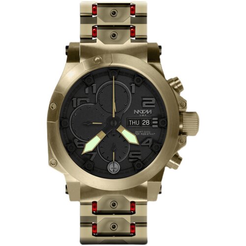 原装MTM谢尔曼3-GER限量版男士石英手表滚珠轴承手链46mm军表 - 图3