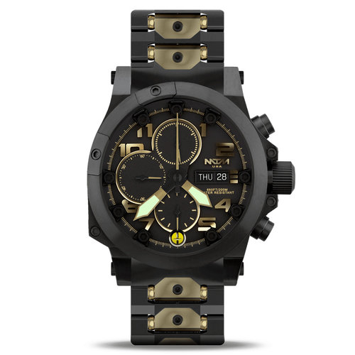 原装MTM谢尔曼3-GER限量版男士石英手表滚珠轴承手链46mm军表 - 图1