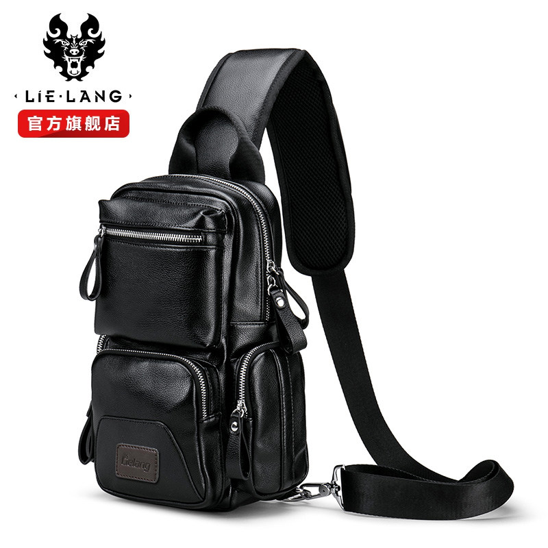 裂狼胸包男士包包2019休闲 裂狼男士包袋