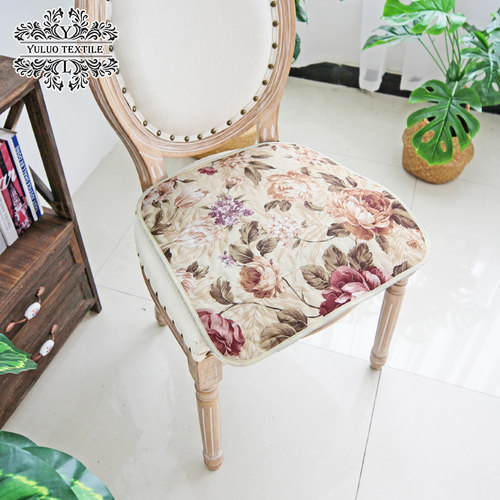 羽罗美式田园餐椅垫坐垫椅子椅垫清新碎花座垫家用四季办公室卡座 - 图2