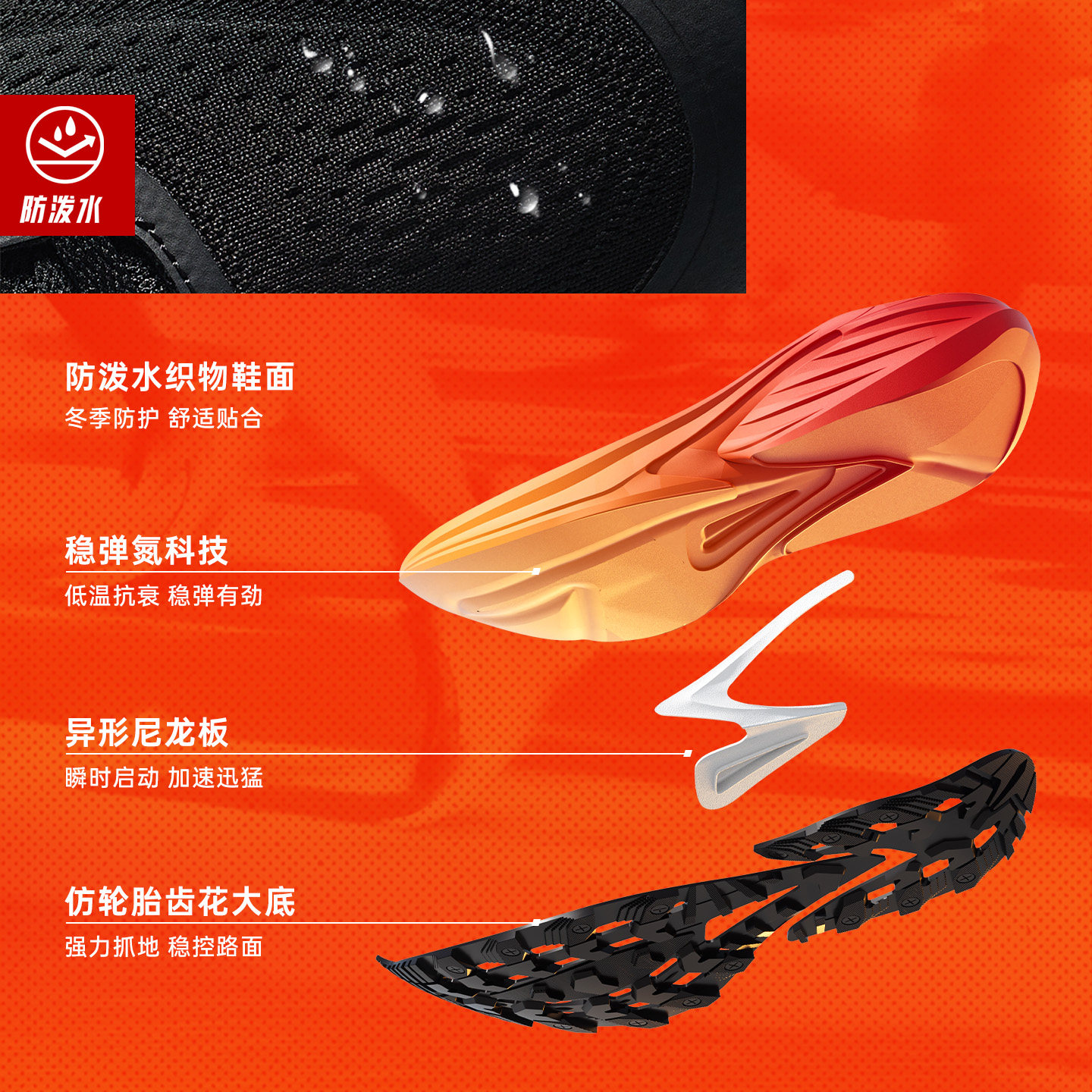 安踏火箭7代男鞋跑鞋防水跑步鞋冬季新款减震青少年学生运动鞋男,淘宝优惠券,粉丝福利购,淘宝优惠卷