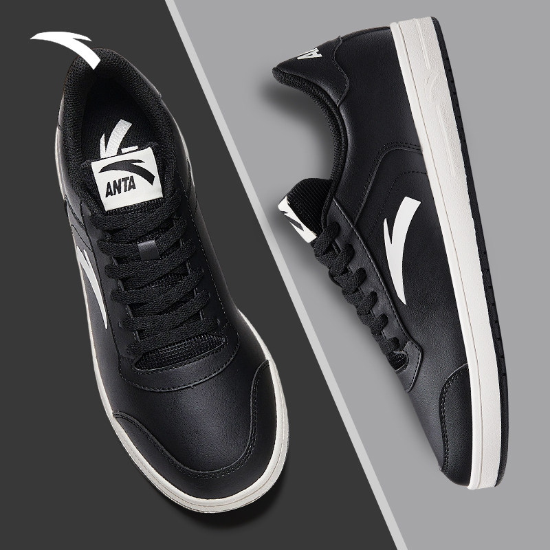 安踏板鞋男鞋冬季新款防水黑色运动鞋低帮平底轻便正品潮流小白鞋,淘宝优惠券,粉丝福利购,淘宝优惠卷