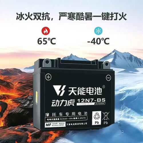 适用铃 木外星人GS125/GS150-2跨骑摩托车天能电瓶12V7A免维护12V - 图0