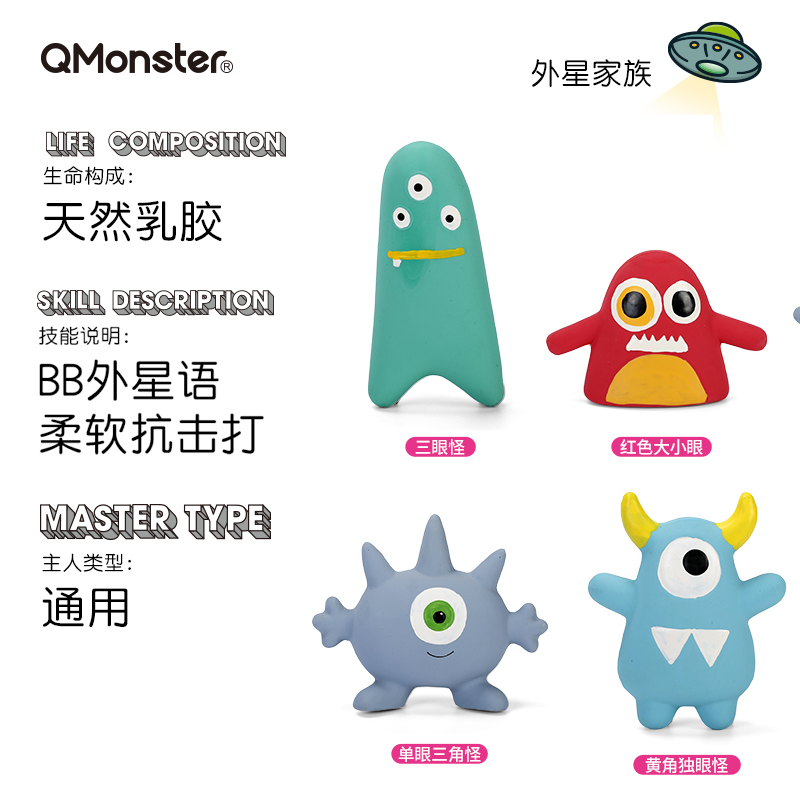 Qmonster狗狗发声玩具可爱怪兽解闷神器宠物发声叫叫中小型幼犬 - 图1