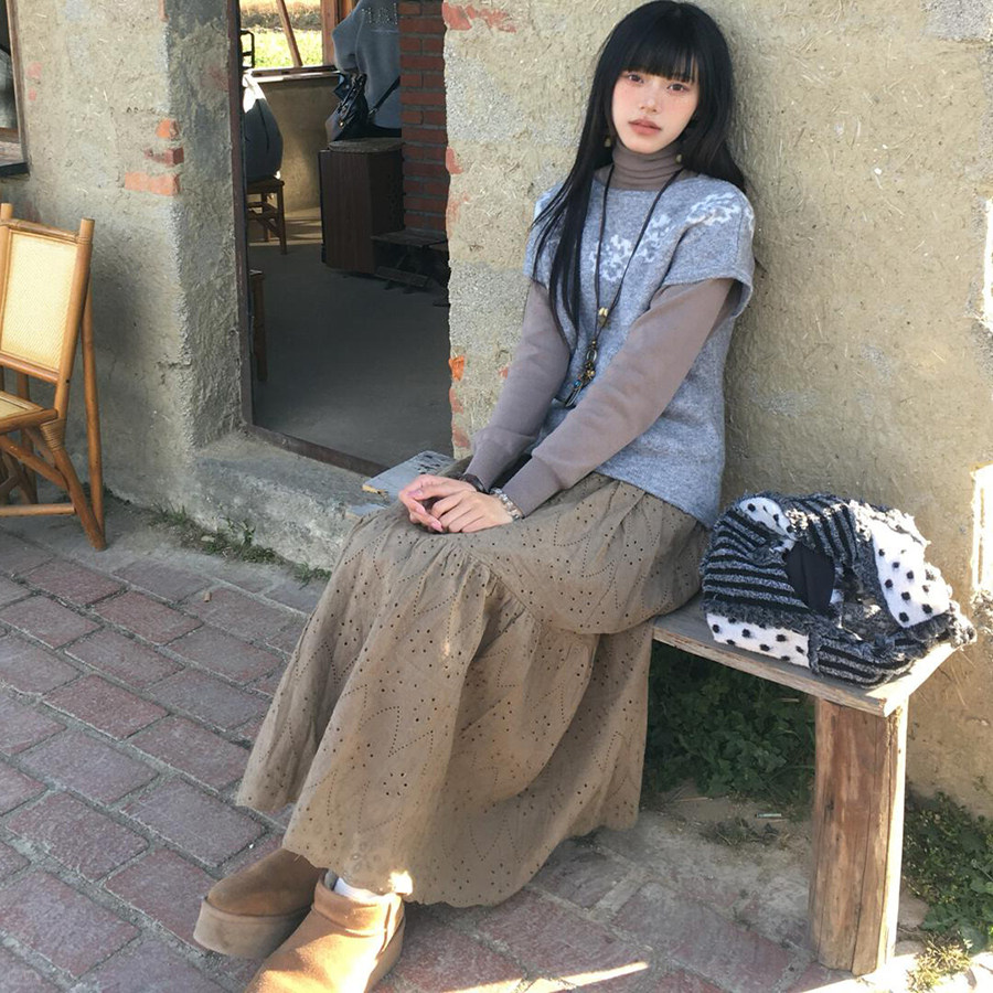 「现货」花朵针织衫女秋冬季复古灰色套头内搭马甲女加厚背心,淘宝优惠券,粉丝福利购,淘宝优惠卷