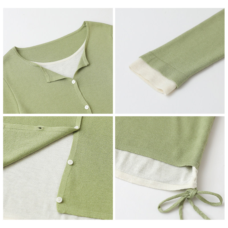 CV大码女装秋季新款韩系设计感假两件上衣抽绳收腰针织衫女胖妹mm,淘宝优惠券,粉丝福利购,淘宝优惠卷