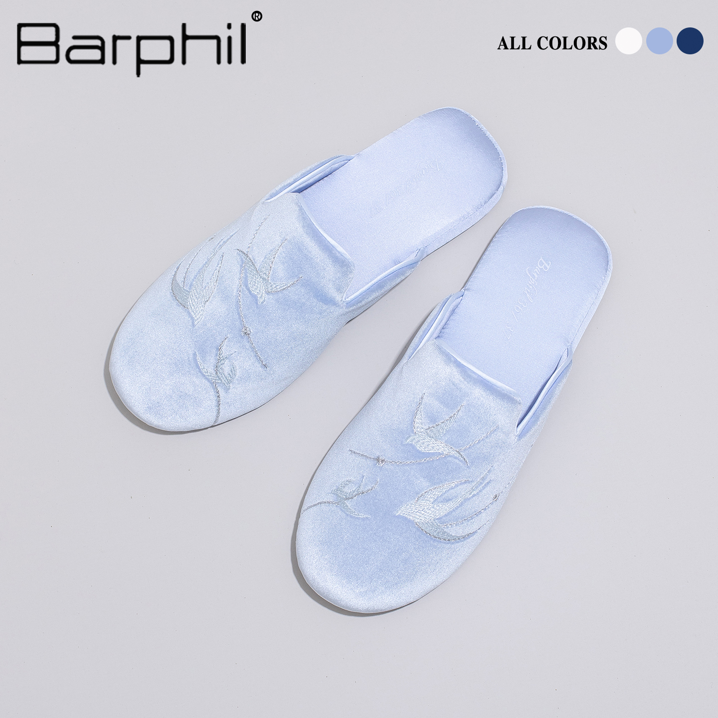 Barphil拖鞋女2025春秋新款室内家居防滑包头软底刺绣静音新中式 - 图1